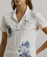 Lauren Ralph Women's Patchwork Pique Polo Shirt