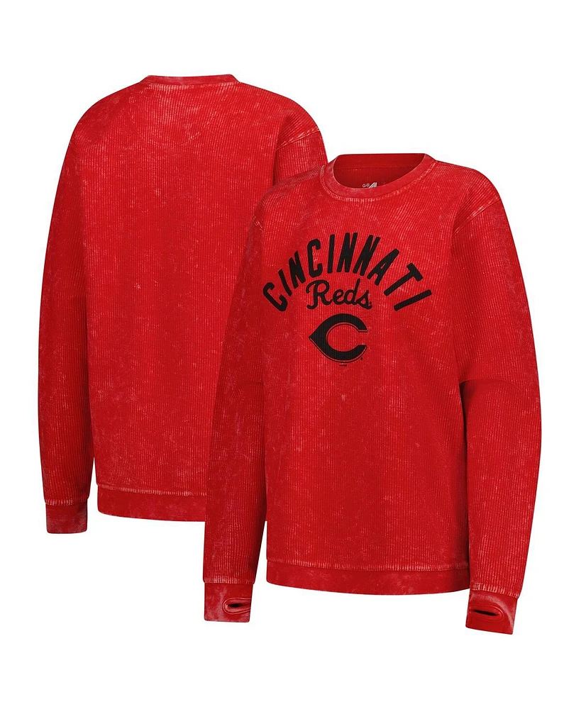 G-iii 4Her by Carl Banks Women's Red Cincinnati Reds Comfy Cord Pullover Sweatshirt