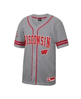 Colosseum Men's Gray Wisconsin Badgers Free Spirited Baseball Jersey