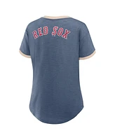 Fanatics Women's Navy Boston Red Sox Binge Worthy Stadium Slub V-Neck T-Shirt