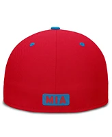 Nike Men's Red/Blue Miami Marlins City Connect Patch Performance Fitted Hat