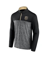 Fanatics Men's Black Vegas Golden Knights Iconic Defender Quarter-Zip Jacket