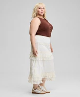 And Now This Trendy Plus Lace Ruffle-Trim Maxi Skirt, Exclusively at Macy's