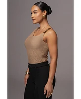Jluxlabel Women's Shanti Faux Buckle Top