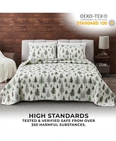 Linery & Co. Rustic Lodge Trees Microfiber Quilt Set With Shams