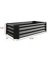 Metal Raised Garden Bed, Rectangle Raised Planter 4×2×1ft for Flowers Plants, Vegetables Herb Veezyo