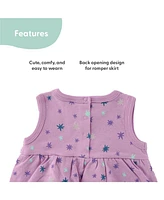 The Peanutshell Baby Girls Rompers - Lilac Stars, 2 Pack