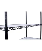 7 Tier Metal Shelf Wire Shelving Unit, 2450lbs Heavy Duty Adjustable Storage Rack with Wheels & Shelf Liners