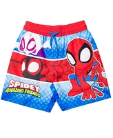 Spidey and His Amazing Friends Toddler Boys Marvel Spider-Man Avengers Upf 50+ Swim Trunks to