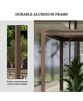 Mondawe 10x13FT Outdoor Aluminum Pergola Louvered
