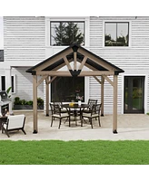 Mondawe 10 x 12 ft. Wood Gazebo Cedar Framed Wooden Gazebo - Greenwich Serie