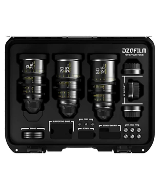 Dzofilm Pictor Zoom 12-25/20-55/50-125mm T2.8 Parfocal Cine 3-Lens Kit for Pl Mount and Canon Ef, Black