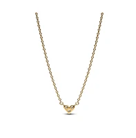 Pandora Gold-Plated Triple Stone Heart Collier Pendant Necklace