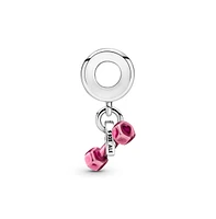 Pandora Sterling Silver Dumbbell Heart Dangle Charms