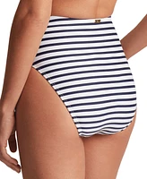 Lauren Ralph Women's Modern High Waist Striped Bikini Bottoms