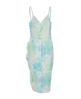 Quiz Women's Smudge Satin Wrap Midi Dress