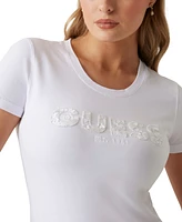 Guess Women's Embellished Logo Short-Sleeve T-Shirt