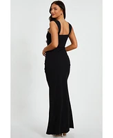 Quiz Women's Corset Detail Wrap Maxi Dress