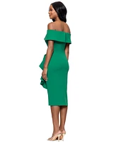 Betsy & Adam Women's Ruffled Off-The-Shoulder Sheath Dress