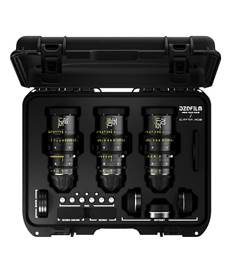 Dzofilm Catta Ace Cine 3-Lens Bundle with 18-35mm, 35-80mm, 70-135mm T2.9 Lens for Pl Mount and Canon Ef, Black
