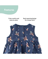 The Peanutshell Baby Girls Rompers - 2 Pack, Navy Floral
