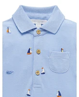 Purebaby Baby Boys Polo Romper