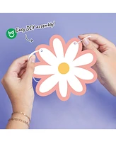 Pink Daisy Flowers Garland Banner, 30 Feet of Cord, 15 Daises