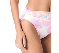Carmen Marc Valvo Women's Printed Shirred-Side Bikini Bottoms