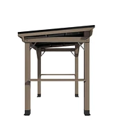Mondawe 8 Ft. W x 6 Ft. D Solid Cedar Wood Grill Gazebo with Two Side Wooden Holder