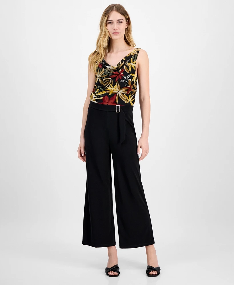 Anne Klein Women's Solid Cropped Pull-On Pallazo Pants