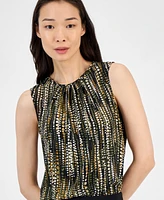 Anne Klein Women's Round Neck Sleeveless Top