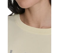 Calvin Klein Performance Women's Glitter Logo High-Low Cropped Tee
