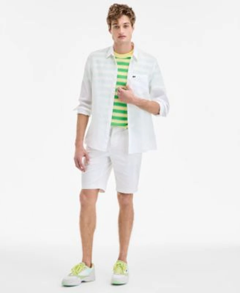 Lacoste Mens Shirt Shorts Stripe T Shirt