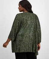 Anne Klein Plus Sequinned 3/4-Sleeve Jacket