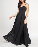 Seni & Cade Juniors' Sweetheart-Neck Sleeveless Gown