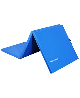 BalanceFrom Fitness GoGym 6' x 2' x 1.5" Folding 3 Panel Exercise Gym Mat, Blue