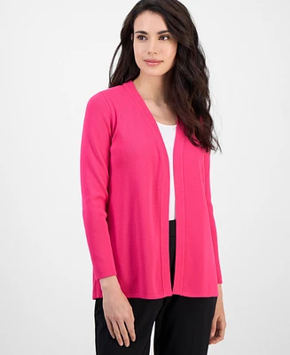 Ak Anne Klein Petite Long-Sleeve Open-Front Cardigan