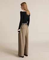 Mango Women's Asymmetric Neckline Belt Jumpsuit