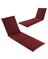 Outdoor Chaise Lounge Cushion Patio Furniture Folding Pad with Fixing Straps