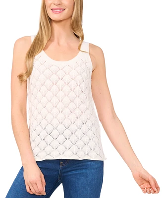 CeCe Women's Cotton Crewneck Sleeveless Sweater Tank Top