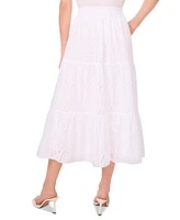 CeCe Women's Cotton Tiered Circle Midi Skirt