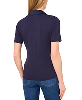 CeCe Women's Contrast-Trim Short Sleeve Polo Shirt