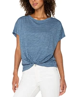 Liverpool Los Angeles Women's Twist-Front Crewneck Top
