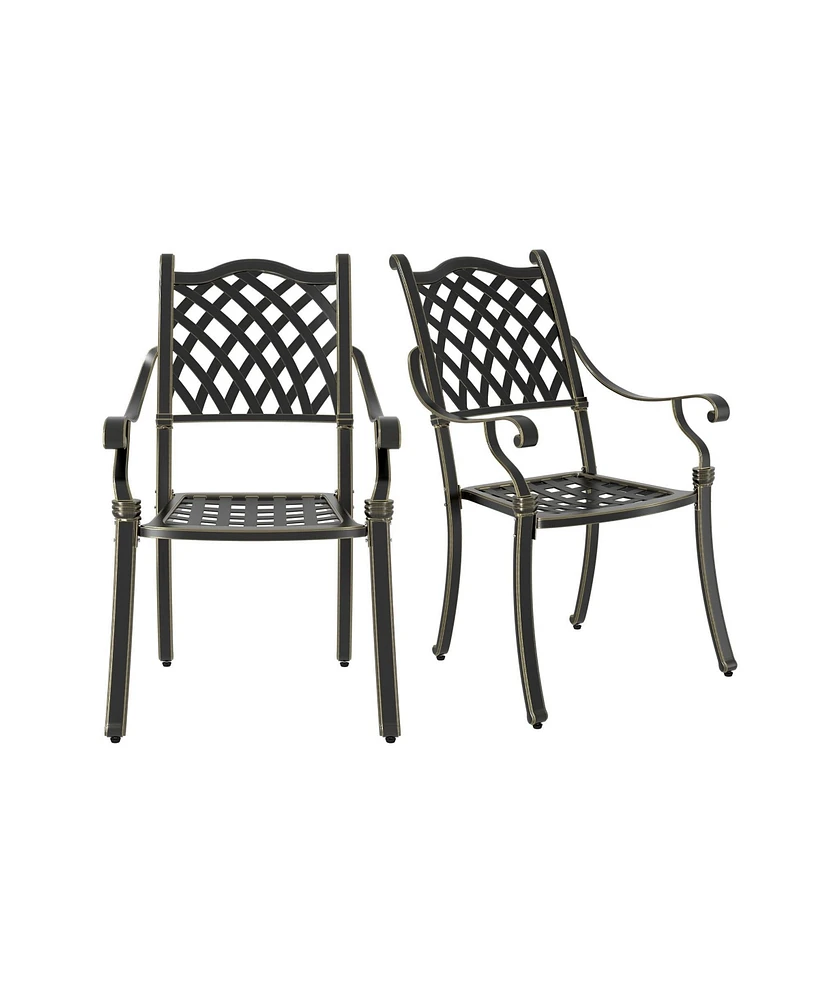 Mondawe Outdoor Cast Aluminum Dining Armchair