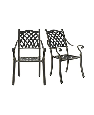 Mondawe Outdoor Cast Aluminum Dining Armchair