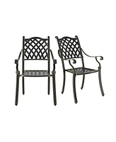 Mondawe Outdoor Cast Aluminum Dining Armchair
