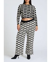 Eloquii Plus Cropped Sweater With Pattern