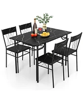 5-Piece Dining Table Set for 4 with Kitchen and Chairs