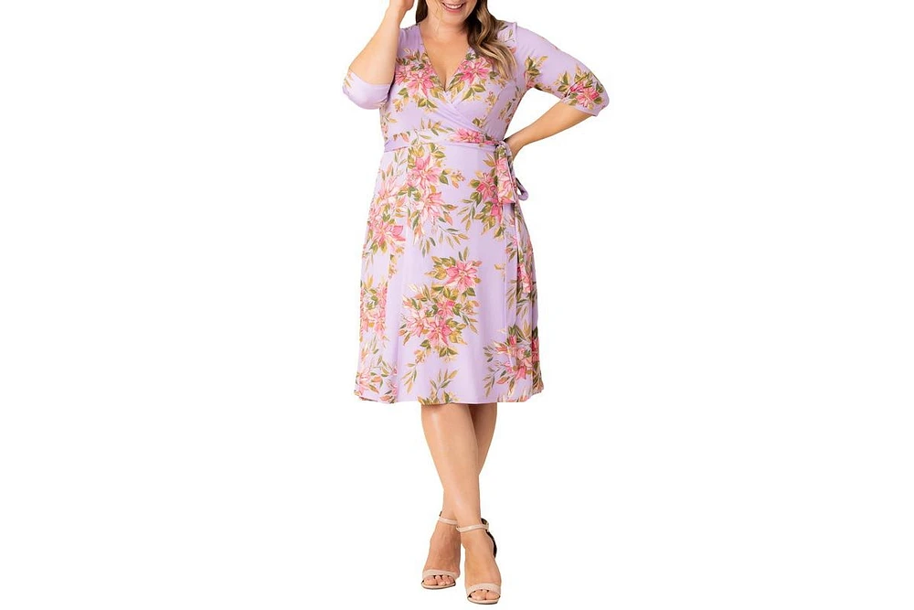 Kiyonna Plus Signature Print Wrap Dress