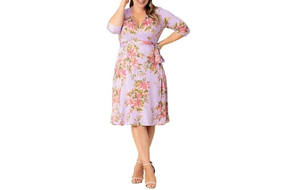Kiyonna Plus Signature Print Wrap Dress